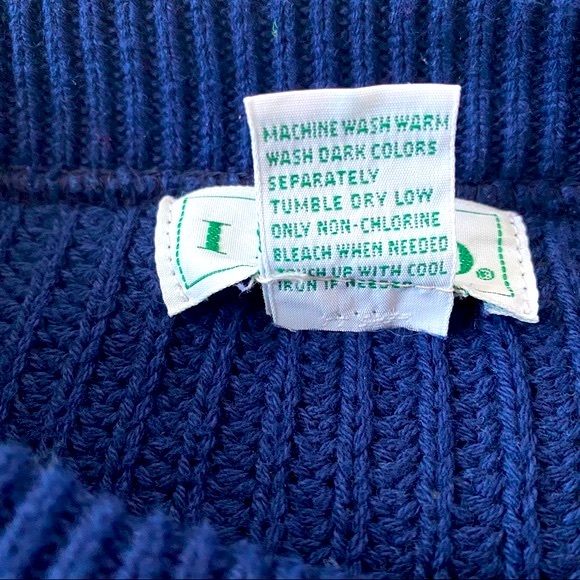 Vintage Izod blue golf theme sweater size large made in USA 100% cotton Unisex - Picture 4 of 8